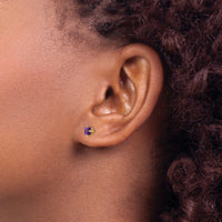 14k 4mm Princess Cut Amethyst Earrings-XE60AM