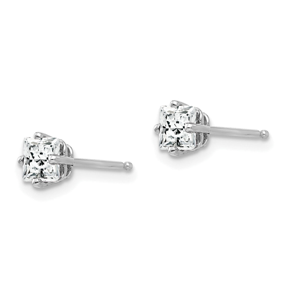 14k White Gold 4mm Cubic Zirconia Earrings-XE60WCZ