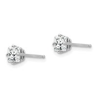 14k White Gold 4mm Cubic Zirconia Earrings-XE60WCZ