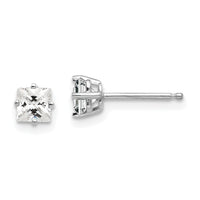 14k White Gold 4mm Cubic Zirconia Earrings-XE60WCZ