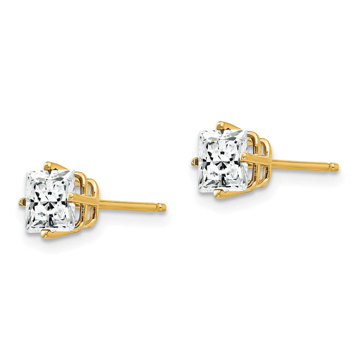 14k 5mm Cubic Zirconia Earrings-XE61CZ