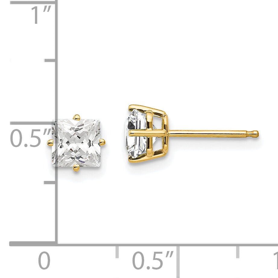 14k 5mm Cubic Zirconia Earrings-XE61CZ