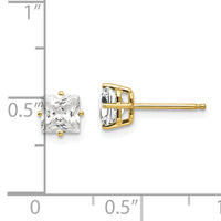 14k 5mm Cubic Zirconia Earrings-XE61CZ
