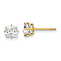 14k 5mm Cubic Zirconia Earrings-XE61CZ