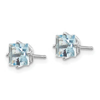 14k White Gold Aquamarine Earrings-XE61WAQ-B