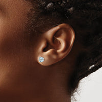 14k White Gold Aquamarine Earrings-XE61WAQ-B