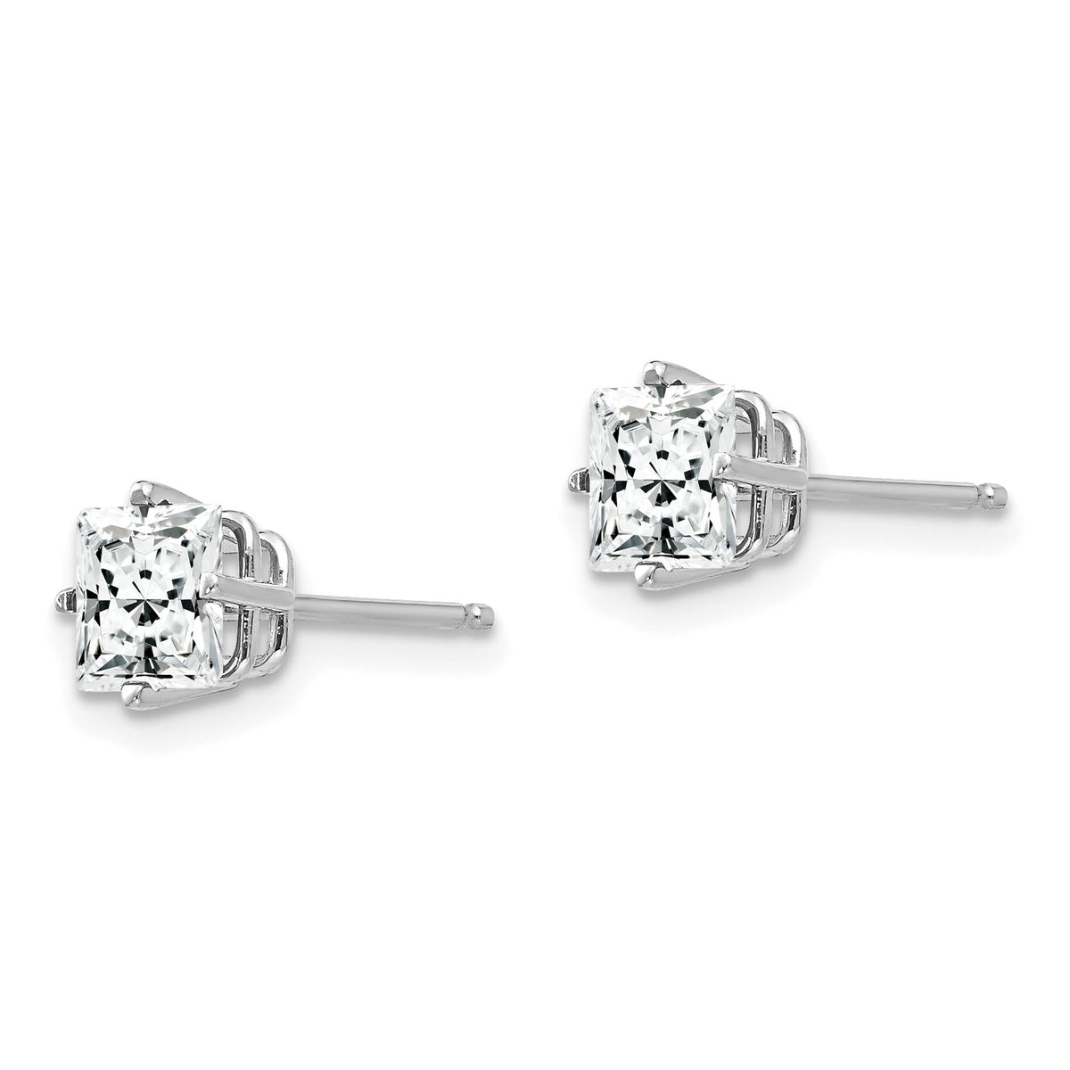 14k White Gold 5mm Cubic Zirconia Earrings-XE61WCZ