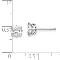 14k White Gold 5mm Cubic Zirconia Earrings-XE61WCZ