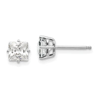 14k White Gold 5mm Cubic Zirconia Earrings-XE61WCZ