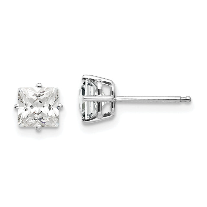 14k White Gold 5mm Cubic Zirconia Earrings-XE61WCZ
