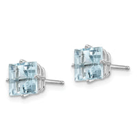14k White Gold Aquamarine Earrings-XE62WAQ-B