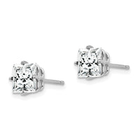 14k White Gold 6mm Princess Cut Cubic Zirconia Earrings-XE62WCZ