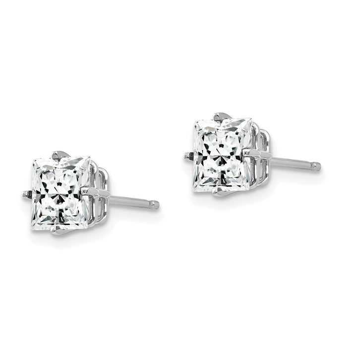 14k White Gold 6mm Princess Cut Cubic Zirconia Earrings-XE62WCZ