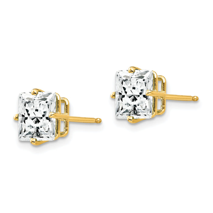 14k 7mm Princess Cut Cubic Zirconia earring-XE63CZ