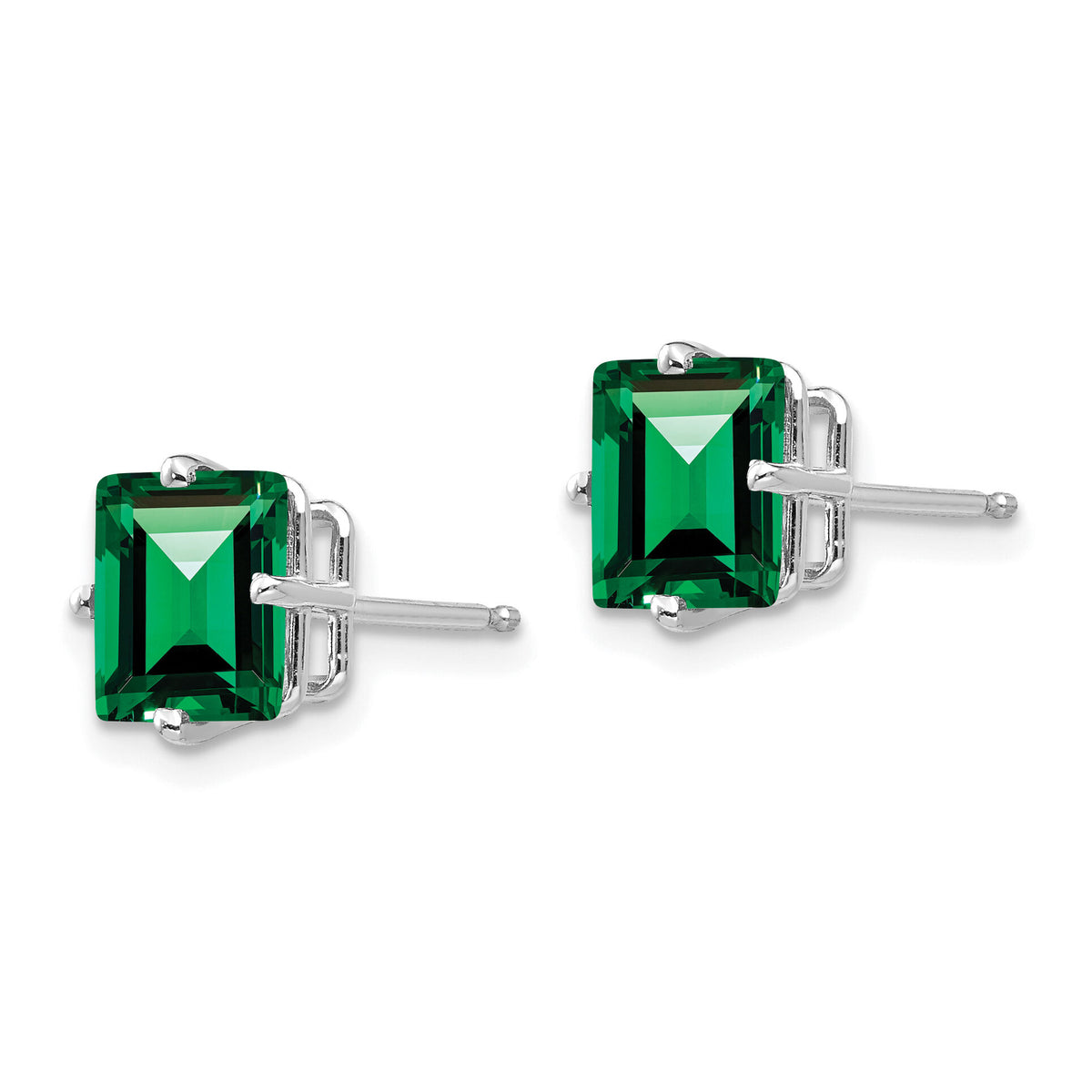 14k White Gold 7mm Princess Cut Mount St. Helens Earrings-XE63WMS