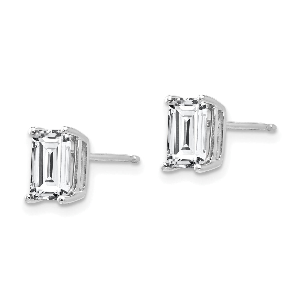 14k White Gold 7x5mm Radiant Cut Cubic Zirconia Earrings-XE66WCZ