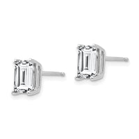 14k White Gold 7x5mm Radiant Cut Cubic Zirconia Earrings-XE66WCZ