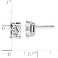 14k White Gold 7x5mm Radiant Cut Cubic Zirconia Earrings-XE66WCZ