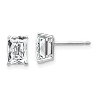 14k White Gold 7x5mm Radiant Cut Cubic Zirconia Earrings-XE66WCZ