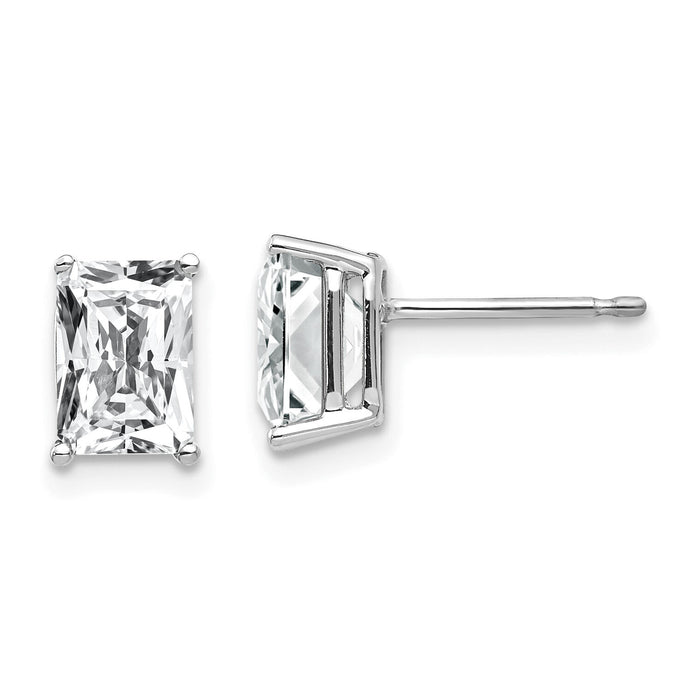 14k White Gold 7x5mm Radiant Cut Cubic Zirconia Earrings-XE66WCZ