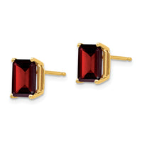 14k 8x6mm Garnet Earrings-XE67GA