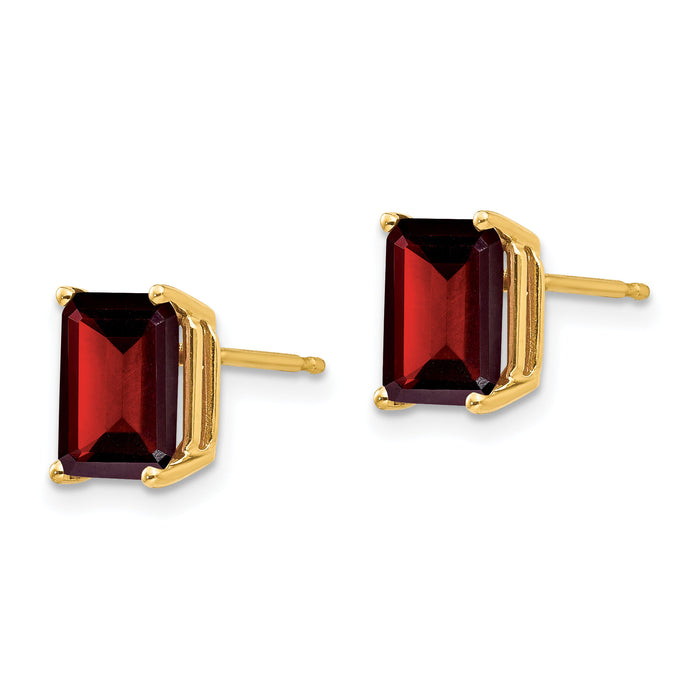 14k 8x6mm Garnet Earrings-XE67GA