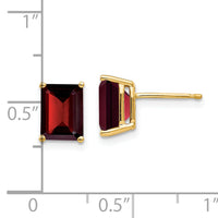14k 8x6mm Garnet Earrings-XE67GA