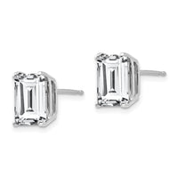14k White Gold 9x7mm Emerald Cut Cubic Zirconia Earrings-XE68WCZ
