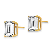 14k 10x8mm Emerald Cut Cubic Zirconia Earrings-XE69CZ