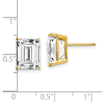 14k 10x8mm Emerald Cut Cubic Zirconia Earrings-XE69CZ