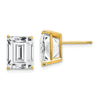 14k 10x8mm Emerald Cut Cubic Zirconia Earrings-XE69CZ