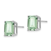 14kw 10x8mm Emerald-Cut Green Quartz Earrings-XE69WAG