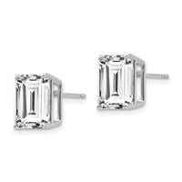 14k White Gold 10x8mm Emerald Cut Cubic Zirconia Earrings-XE69WCZ