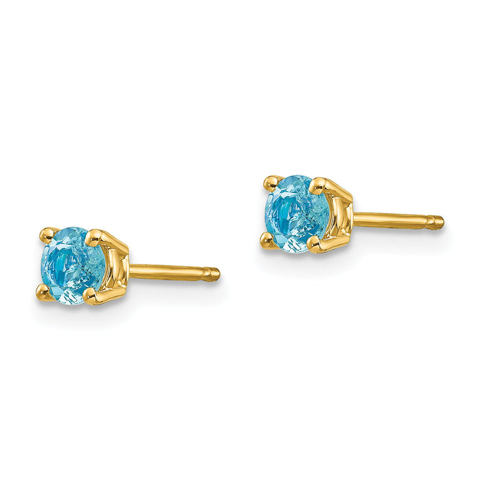 14k Aquamarine Post Earrings-XE71AQ-B