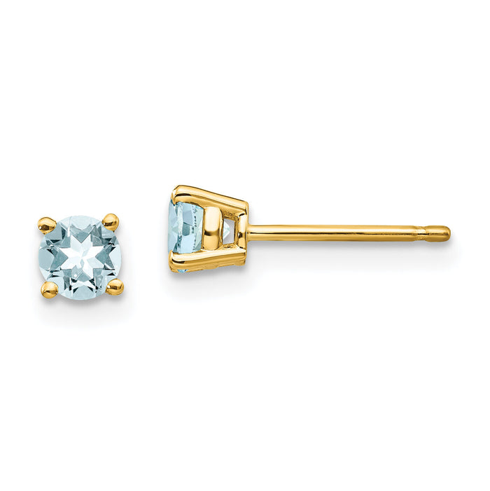 14k Aquamarine Post Earrings-XE71AQ-B
