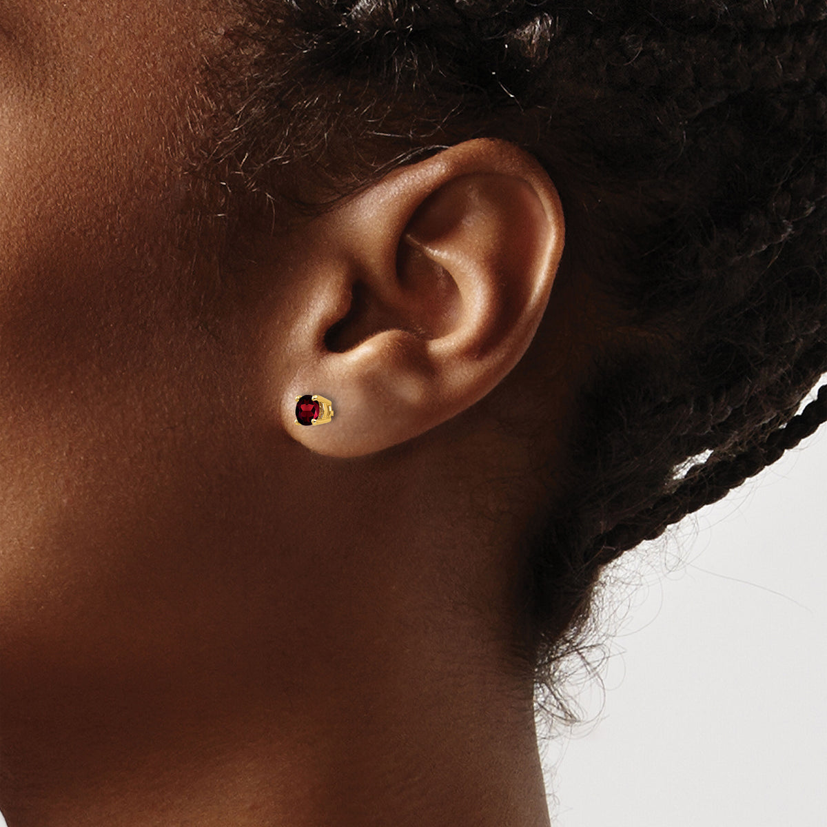 14k 4mm Garnet Earrings-XE71GA