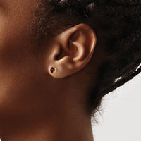 14k 4mm Garnet Earrings-XE71GA