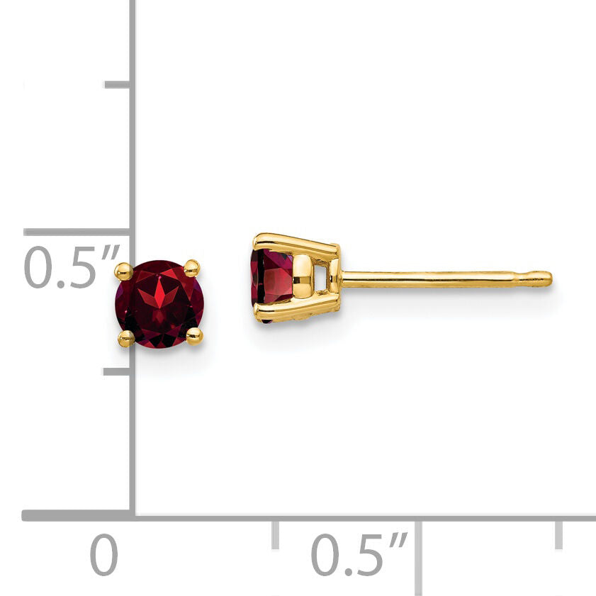 14k 4mm Garnet Earrings-XE71GA