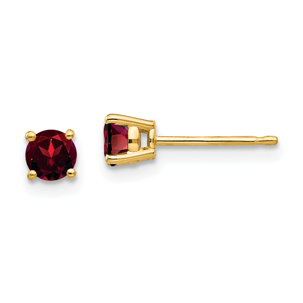 14k 4mm Garnet Earrings-XE71GA