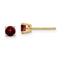 14k 4mm Garnet Earrings-XE71GA