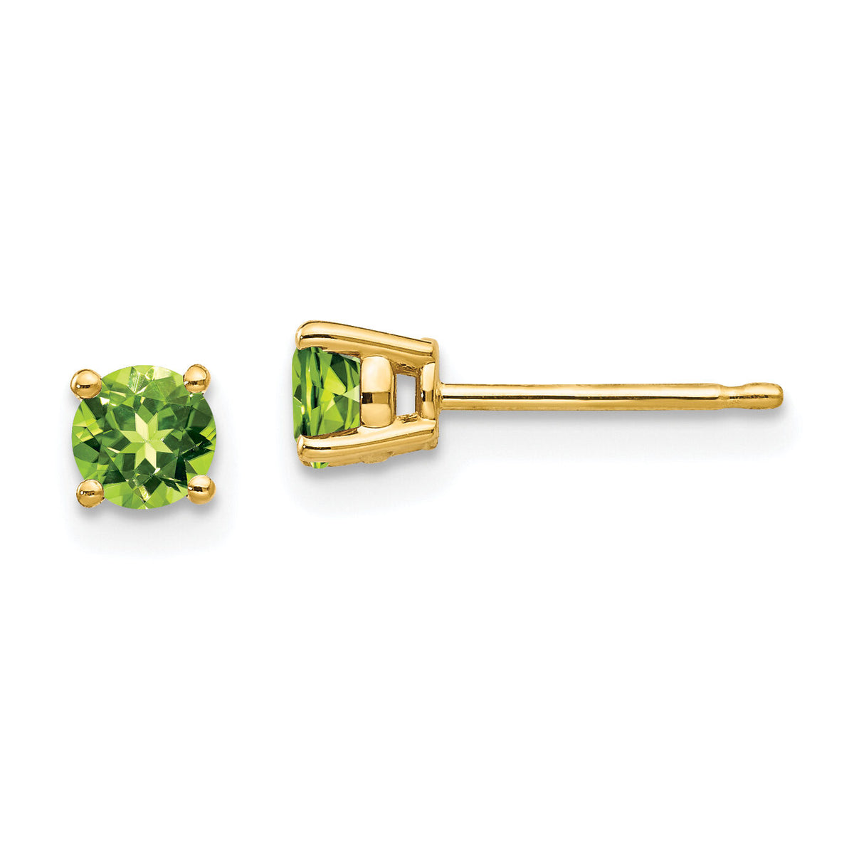 14k 4mm Peridot earring-XE71PE