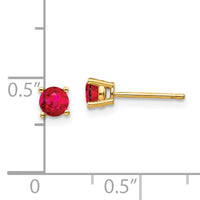 14k Ruby Post Earrings-XE71R-B