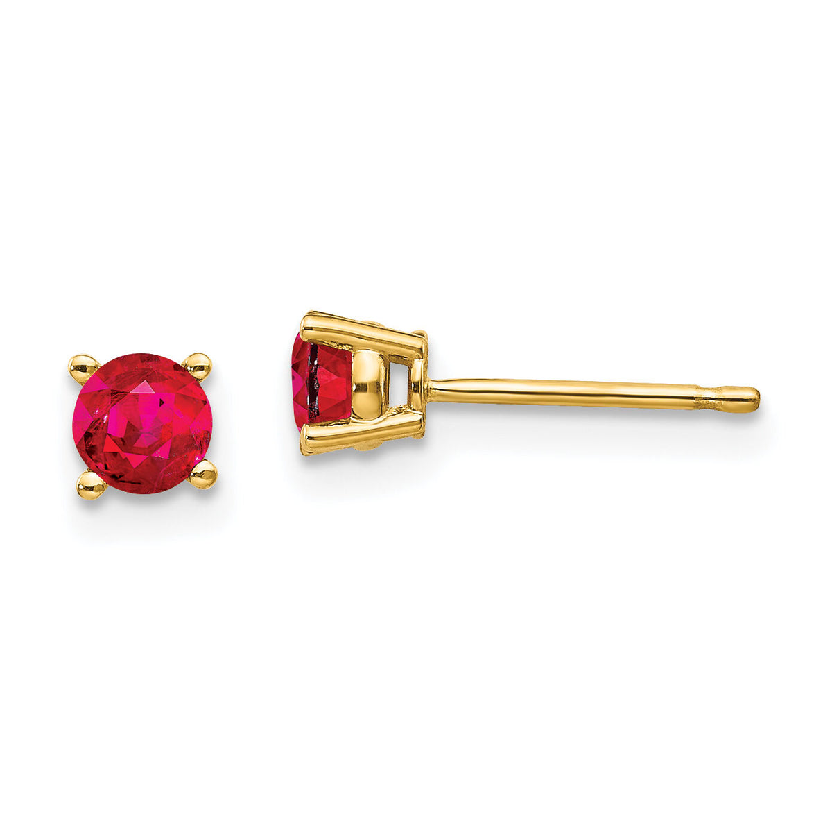 14k Ruby Post Earrings-XE71R-B