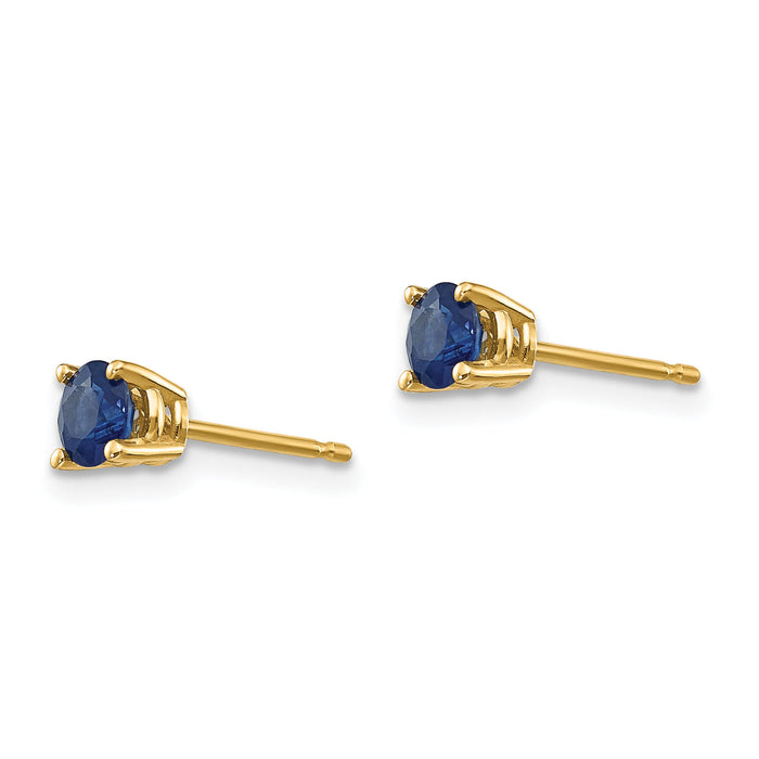 14k Sapphire Post Earrings-XE71S-B