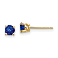 14k Sapphire Post Earrings-XE71S-B