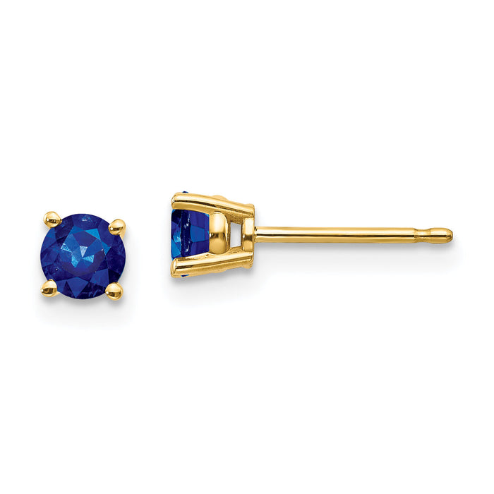 14k Sapphire Post Earrings-XE71S-B