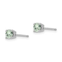 14kw 4mm Round Green Quartz Earrings-XE71WAG