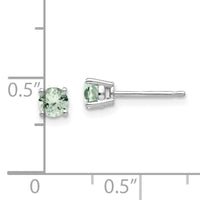 14kw 4mm Round Green Quartz Earrings-XE71WAG