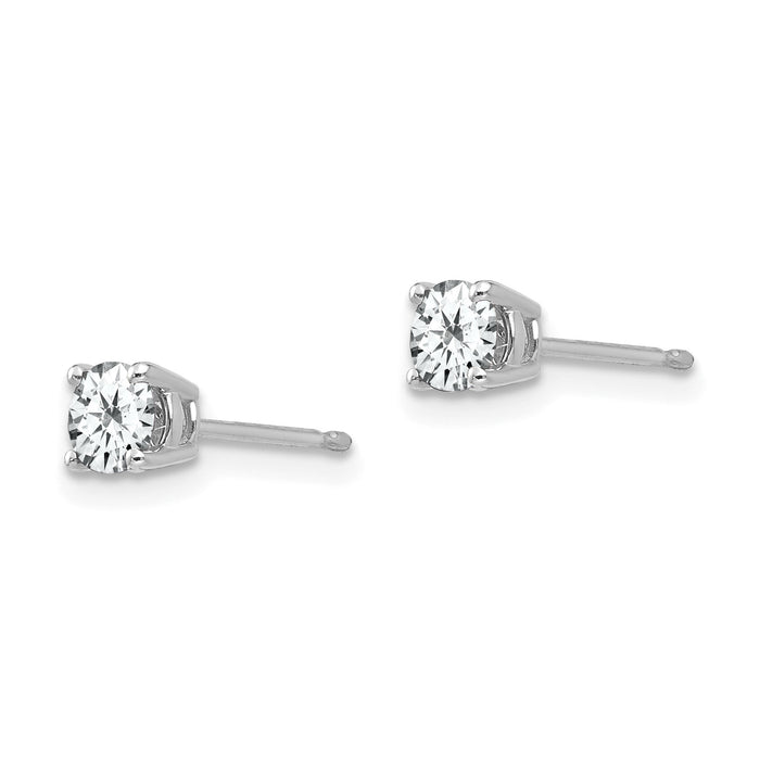 14k White Gold 4mm Cubic Zirconia Earrings-XE71WCZ