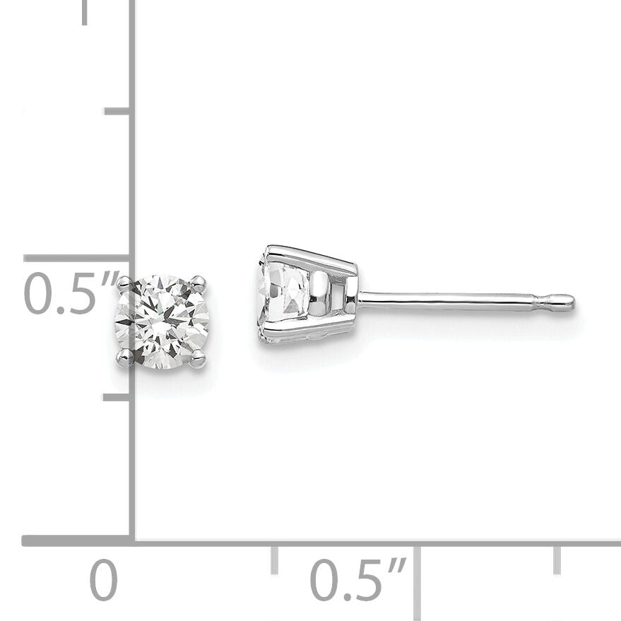 14k White Gold 4mm Cubic Zirconia Earrings-XE71WCZ